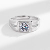 Domineering open moissanite men's ring