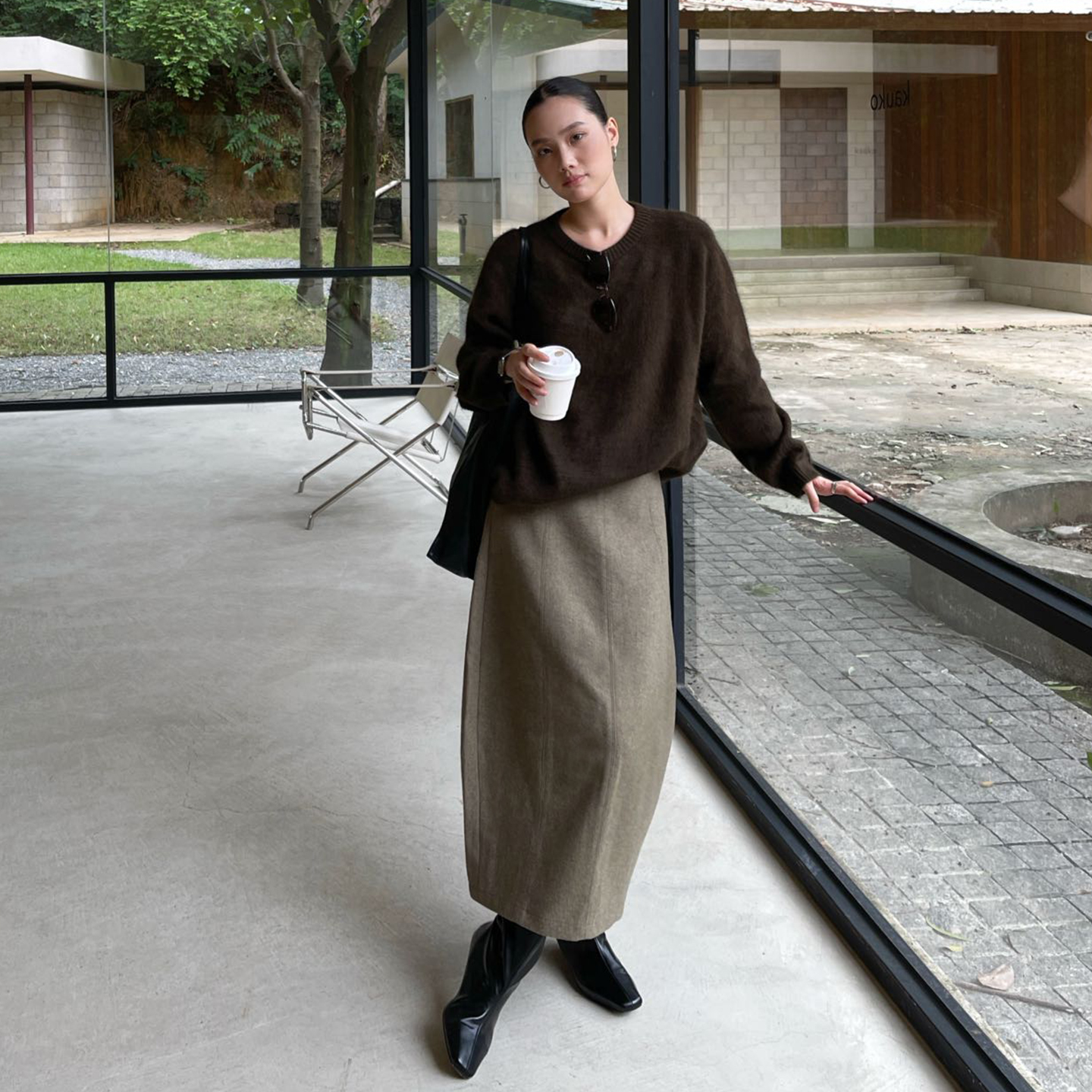 PURITY YH日系小众时尚显瘦半裙百搭羊毛花苞气质半身裙女裙子 - 图2