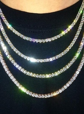 链男士潮牌无吊坠锁骨链毛衣链嘻哈小众女潮人金色颈链