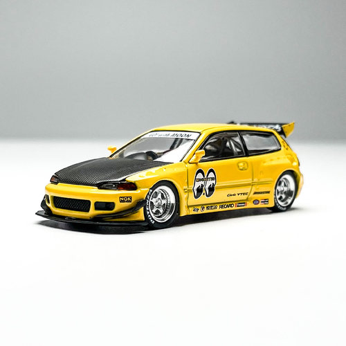 POPRACE 1:64 本田 思域 EG6 MK5 月亮眼 改装 合金汽车模型 - 图3