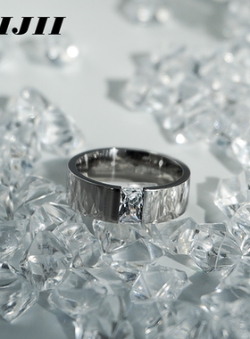 情侣钛钢简约时尚镶嵌锆石