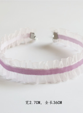 烟紫色项链花边仙气短颈链项链女