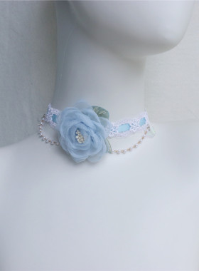 甜美多层蕾丝choker立体花朵项圈