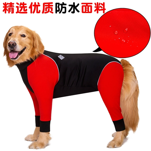 Большая собачья одежда для собак Осень и зимняя четырехдушная золотисто -рерадо Пладон ПЭТ ПЭТ.