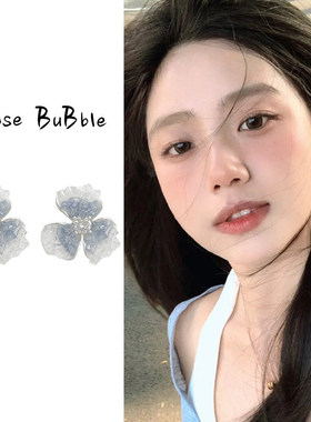 粉色渐变水晶花朵耳环女2026新款爆款春夏高级感简约气质耳钉耳饰