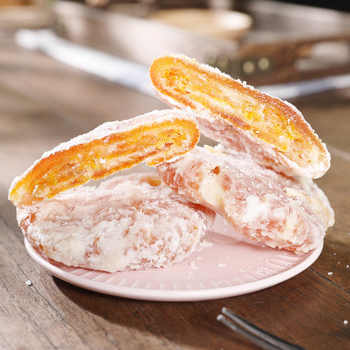 潮州老字号老式手工桔饼即食反砂橘饼小金桔干冻干蜜饯果脯咸柑橘 - 图1