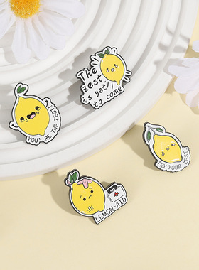可爱卡通夏日清新小柠檬胸针饰品