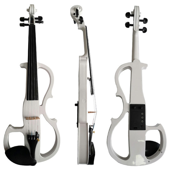清仓甩卖 高档白色电子电声小提琴专业舞台表演庆典初学实木彩色