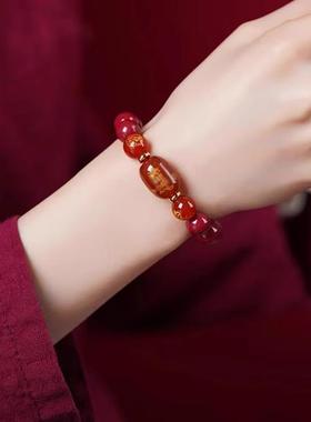 朱砂本命年属蛇狗兔羊平安手镯