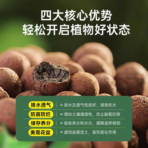 陶粒垫底水培多肉专用营养土养花盆栽铺面石陶土粒种植土壤透气 - 图1