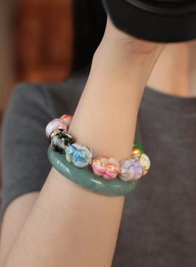 流体大漆珠胖墩葫芦手串 文玩手链饰品礼物 DM736