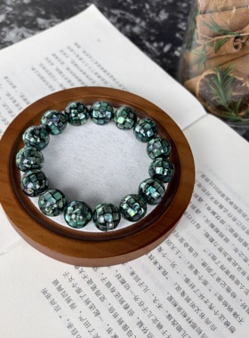 鲍鱼贝单圈手链 英伦绿贝壳手串 时尚饰品礼物 TY2749