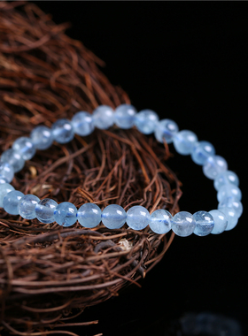 双十一特惠5a冰透手链海蓝宝手链