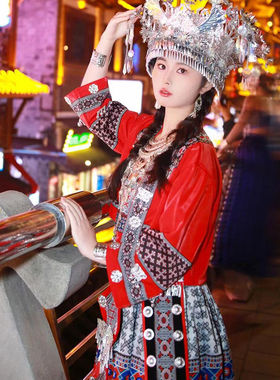 贵州苗寨族服套装女广西少