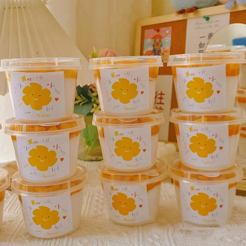 圆杯布丁杯烧杯食品级PP材质耐高温含盖子含勺（100只） - 图2