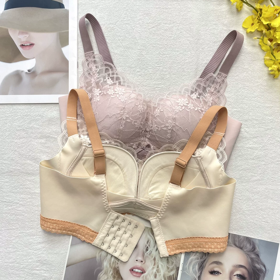 Push up bra, underwear, supporting wireless bra, bra top
