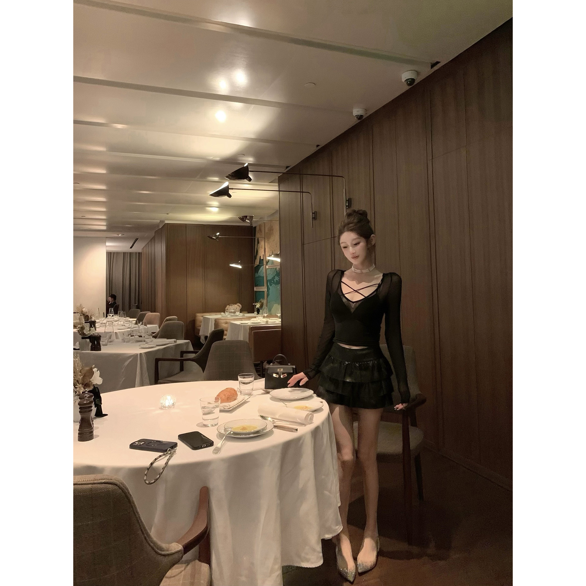 JOEY【纯欲温开水】假两件交叉吊带上衣白色内搭打底衫长袖T恤女,淘宝优惠券,粉丝福利购,淘宝优惠卷