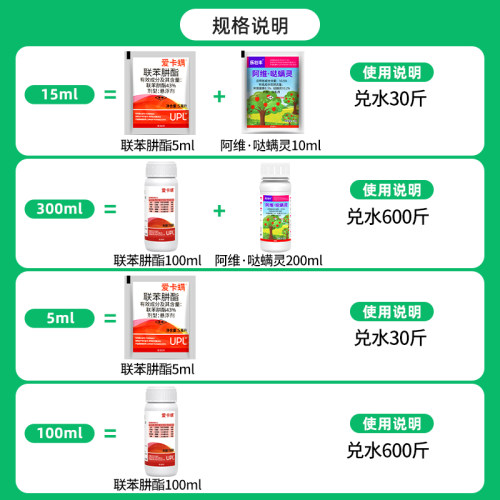 爱卡螨联苯肼酯植物月季草莓家用红蜘蛛茶黄螨农药杀螨剂包邮 - 图0
