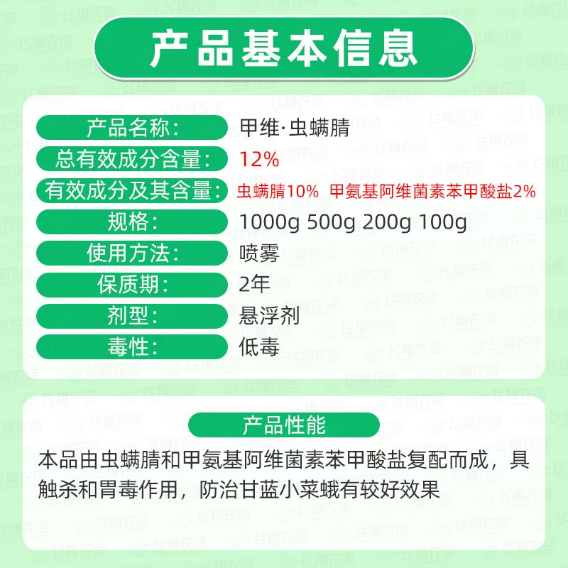 12%甲维虫螨腈盐吊丝虫叶蝉小菜蛾菜青食心虫农药杀虫剂金正凯歌-图0