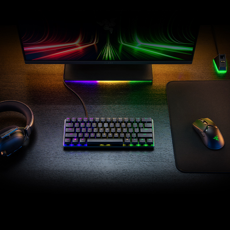 Razer雷蛇猎魂光蛛模拟光轴mini迷你版61键电竞游戏RGB机械键盘 - 图2