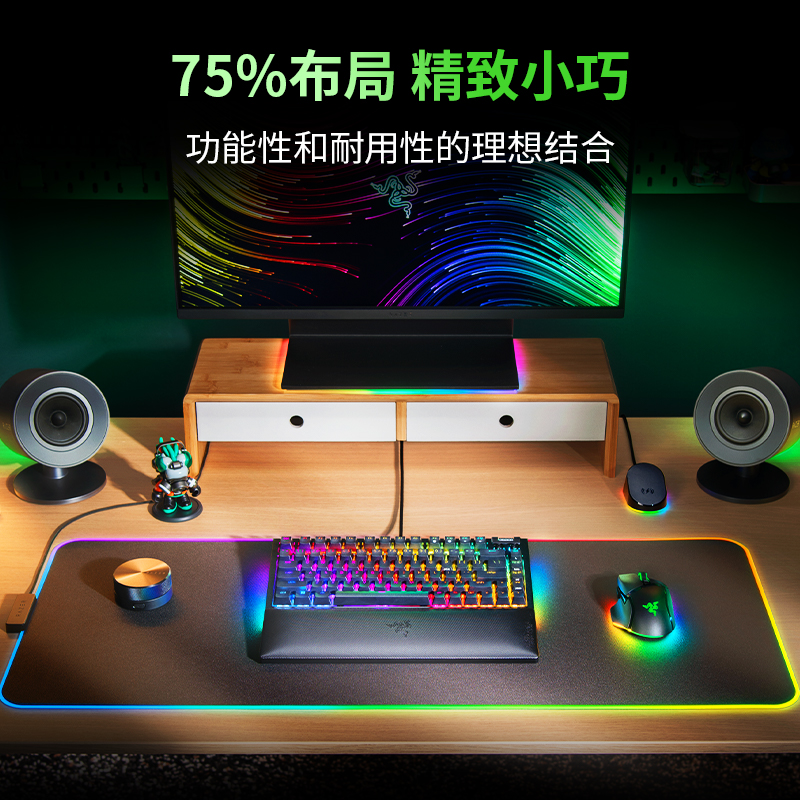 Razer雷蛇黑寡妇蜘蛛V4热插拔75%配列电竞电脑游戏客制化机械键盘-图1