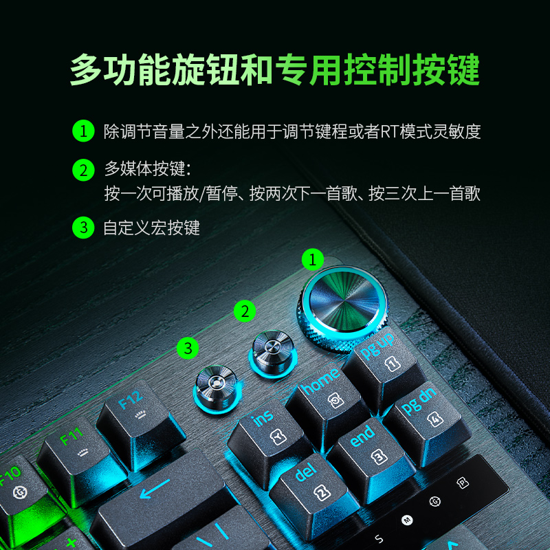 Razer雷蛇猎魂光蛛V3专业竞技版模拟光轴电脑游戏守望机械键盘 - 图2