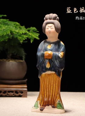洛阳唐三彩文创中式仕女陶俑雕塑