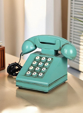 民国老式电话机复古转盘座机模型