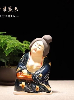 洛阳唐三彩仕女陶俑摆件琴棋书画