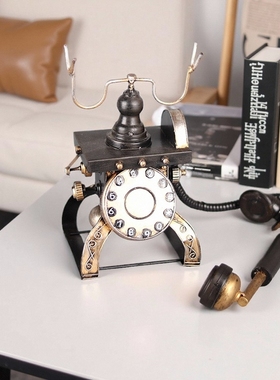 复古手摇电话机模型民国老式座机