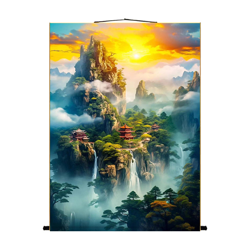 仙家堂口山水画堂单风景画东北暗堂无活物亭子沙发墙贴壁纸挂画,淘宝优惠券,粉丝福利购,淘宝优惠卷