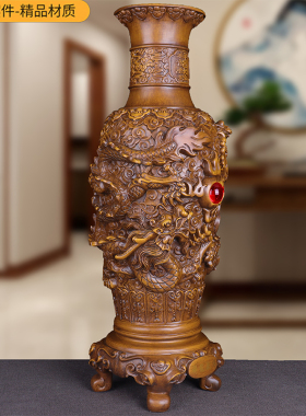 祥龙献瑞大花瓶摆件一对客厅电视柜两边落地摆设酒柜玄关乔迁装饰