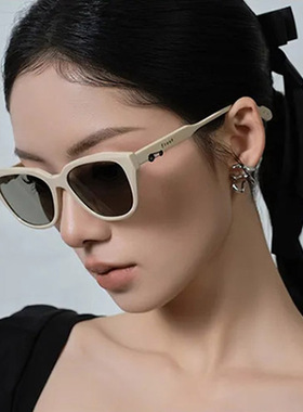 Front韩国设计师品牌 白色墨镜女款高级感近视2024新款太阳眼镜