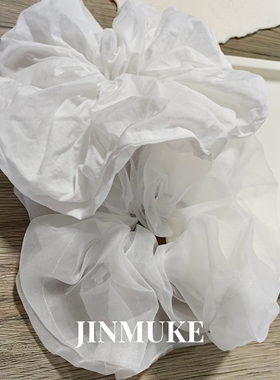 JINMUKE韩国进口发饰头饰气质百搭白色纯色大肠发圈发绳新品肠圈