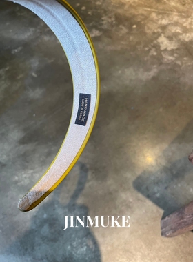 JINMUKE韩国进口发饰新款法式复古黄色宽边金标发箍头箍发卡新品