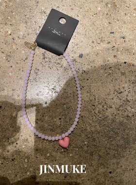 串珠气质黑爱心项链锁骨链