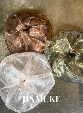 JINMUKE韩国进口发饰头饰欧根纱超大绢纱气质春夏新款发圈肠圈