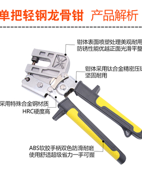 轻钢龙骨钳子吊顶打眼扩孔钳省力铁皮免铆钉钳子隔墙安装固定工具