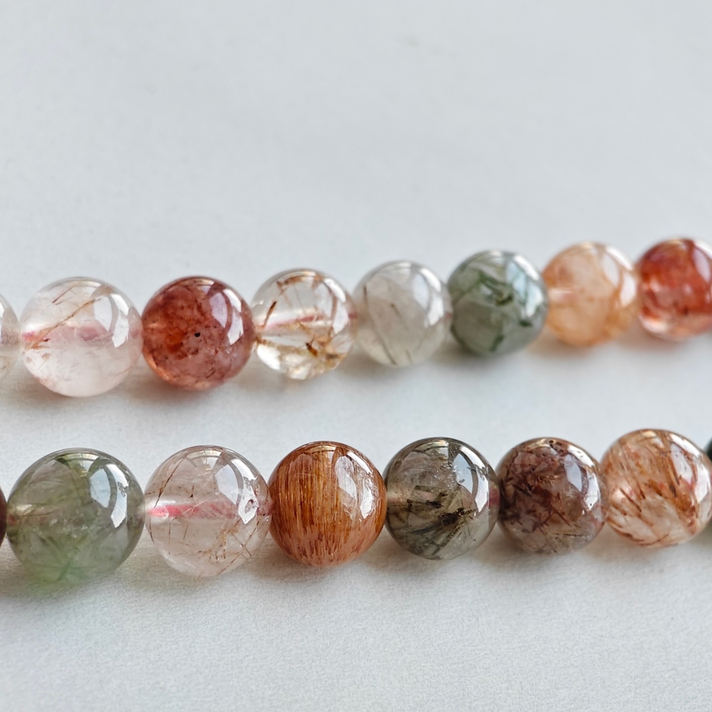 4-12mm天然彩发晶圆珠高冰老料散珠子有孔手工diy手链项链配件,淘宝优惠券,粉丝福利购,淘宝优惠卷