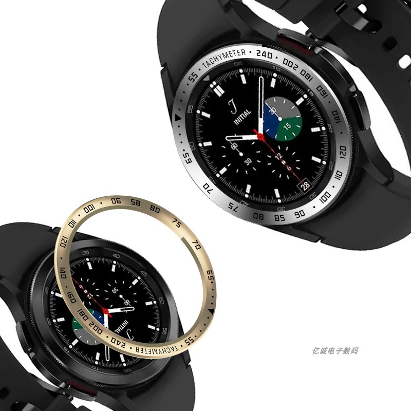 适用三星Galaxy watch4 classic46/42mm表圈速度刻度金属保护钢圈