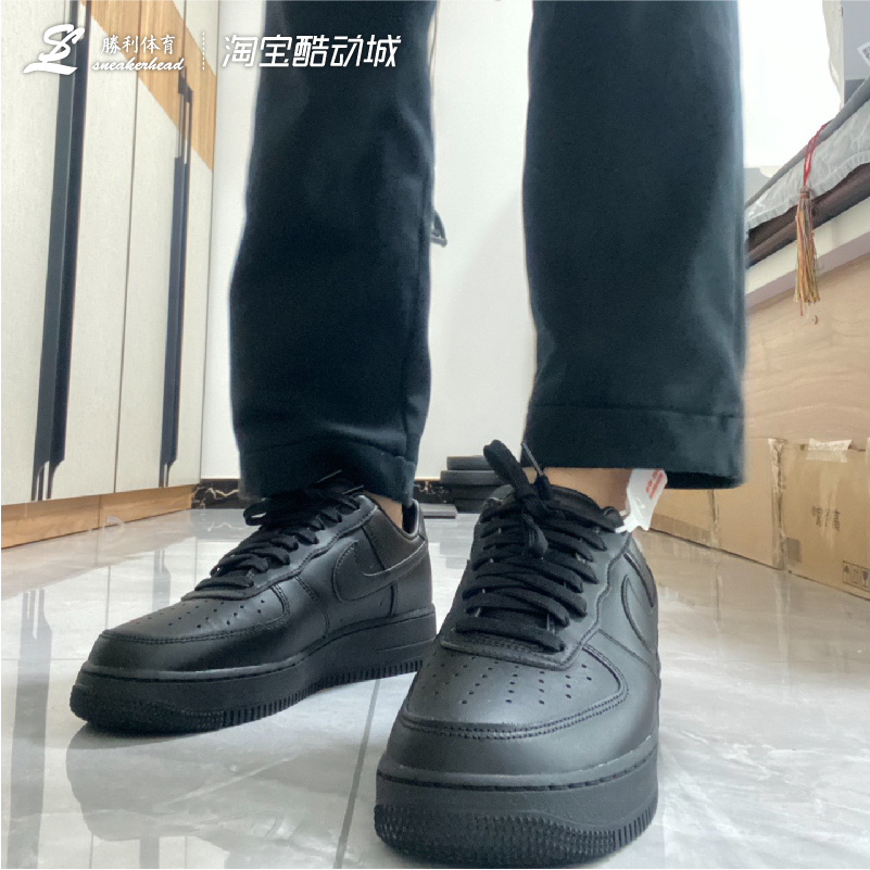 耐克Nike Air Force 1 AF1空军一号黑武士纯黑板鞋CW2288-001-图0