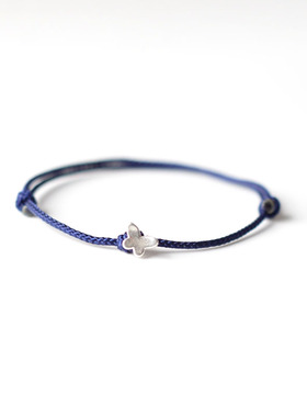 男女通用银蝴蝶国风手工手绳