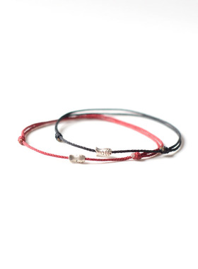 迷你925银小鱼手工编制手绳