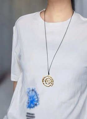 古风钛钢吊坠项链长款