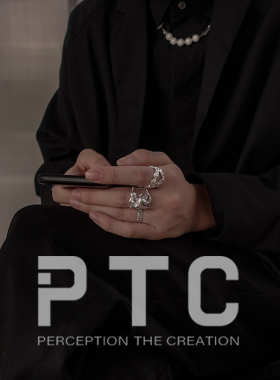 小众宽面肌理质感暗黑冷淡风戒指