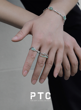 PTC新中式高级感S925银开口戒指