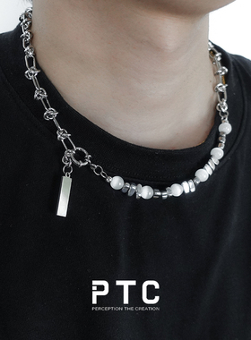 PTC天然石钛钢嘻哈潮流项链