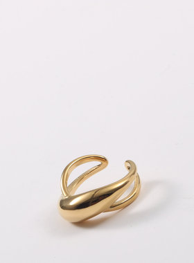 欧美朋克风几何个性设计交叉戒指女时尚气质流行钛钢指环百搭饰品