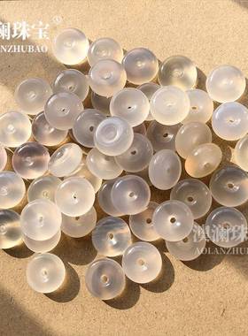 本命年冰透玉髓小平安扣白玛瑙15mm平安扣散件配饰礼物