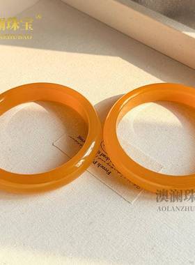 本命年和田玉黄沁籽料玉手镯外蒙料黄口黄沁间礼物